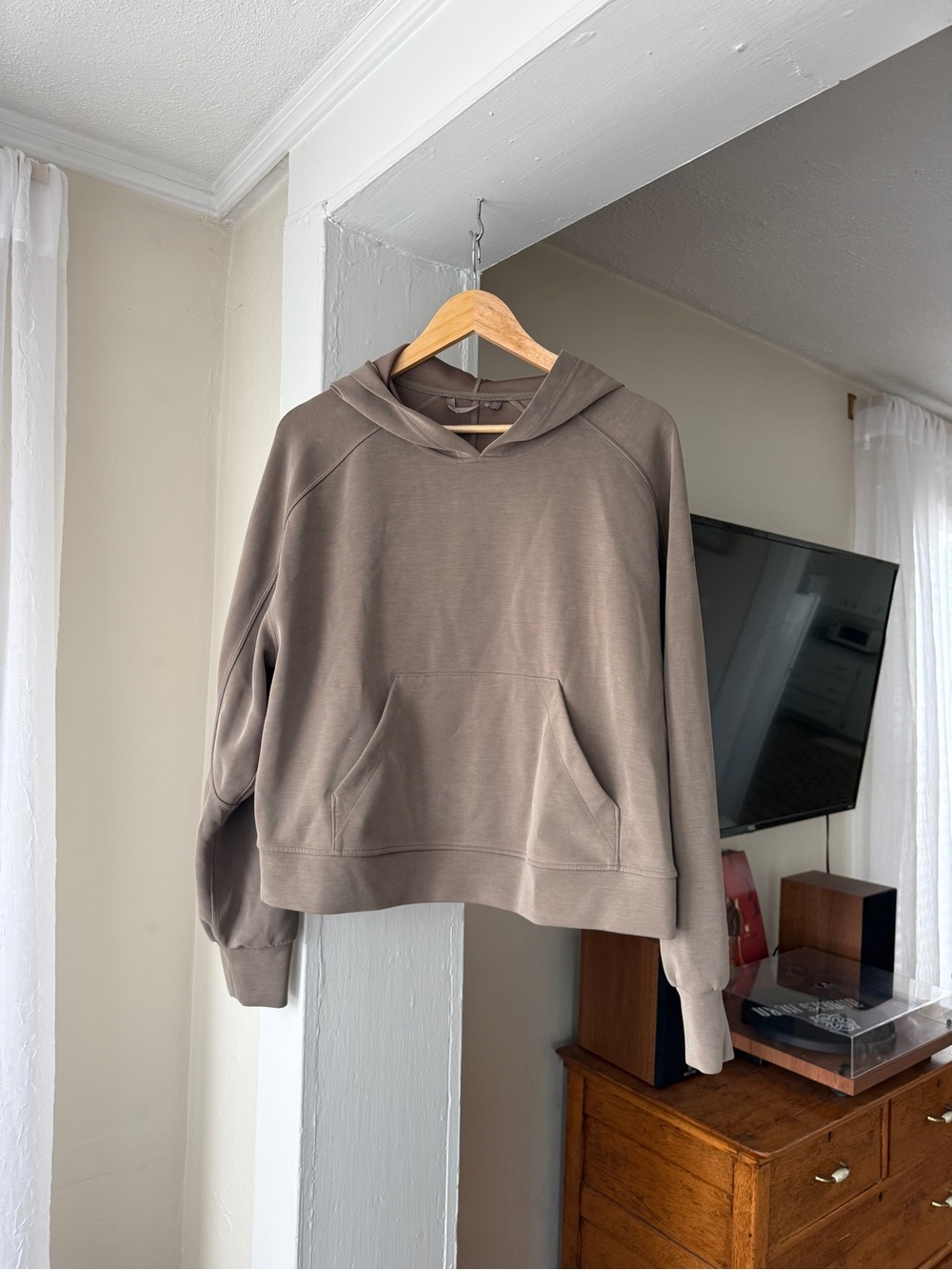 Women’s Taupe Oversized Performance Hoodie Size 12 Large